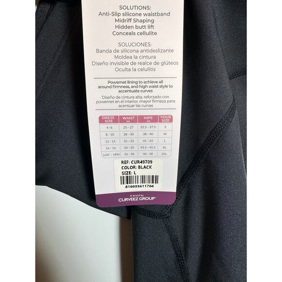Brand New Curveez Women's Large Black Stunning Shape Shapewear Leggings Hi Waist - Picture 12 of 14